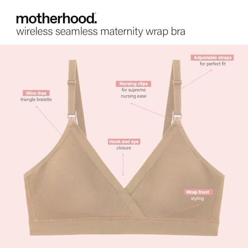 Motherhood Maternity Womens Seamless Wrap Triangle Nursing Bra - color: Essential Nude, size: Large