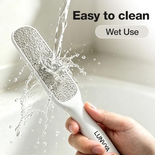 Double-Sided Nickel Foot File, Callus Remover Pedicure Exfoliator (White) - color: White
