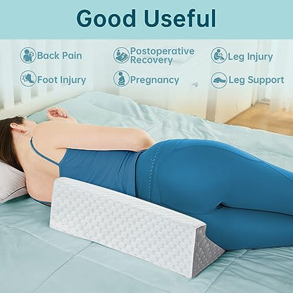 Body Positioner Wedge Pillow for Side Sleeping Support - color: White & Gray