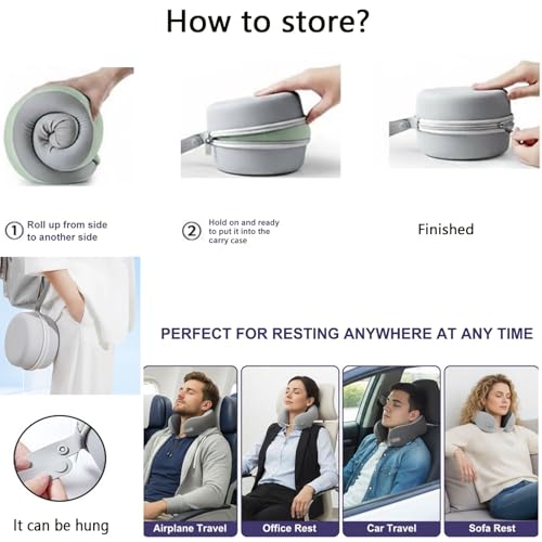 Travel Neck Pillow, Neck Pillow for Traveling,Grey - color: Grey