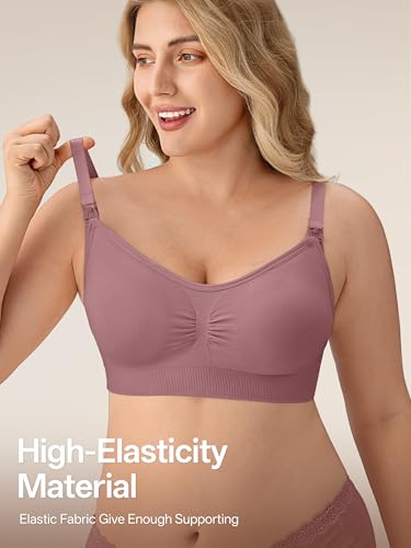 Angelhood Women Nursing Bras for Breastfeeding 5 Pack, Maternity Sleep Bra - color: 5 Pack Multicoloured G, size: 3X-Large