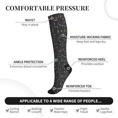 Cute Dog Compression Socks Women Men, Dog Lover Gift - color: Doberman