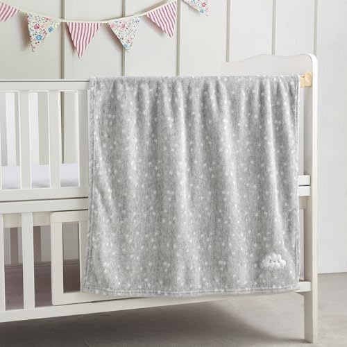 CREVENT 2Pcs 30''X40'' Cute Cozy Fluffy Warm Baby Blankets for Infants Toddlers' Bedding Crib Cot Stroller - Grey Cloud - color: Cloud X2