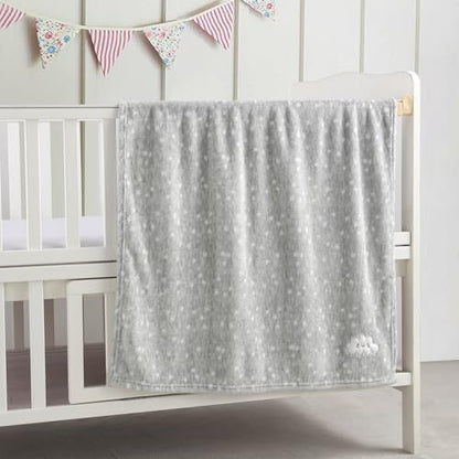 CREVENT 2Pcs 30''X40'' Cute Cozy Fluffy Warm Baby Blankets for Infants Toddlers' Bedding Crib Cot Stroller - Grey Cloud + Brown Bear - color: Cloud + Brown Bear