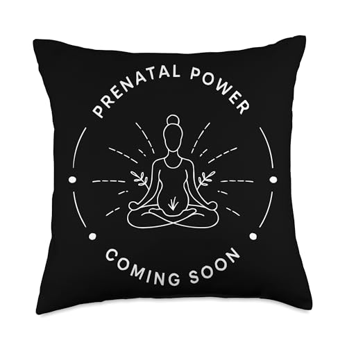 Prenatal Yoga Namaste Meditation Maternity Workout Pregnancy Throw Pillow - size: 18x18