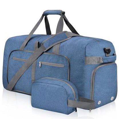 Felipe Varela Foldable Duffle Bag for Travel Weekend Overnight Gym Camping - color: D Blue, size: 85L
