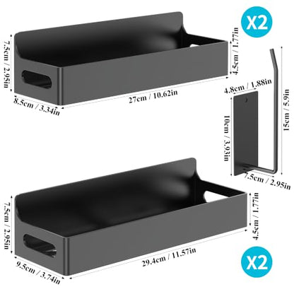 HuggieGems Magnetic Water Bottle Holder for Fridge Black, 4 Pack - color: Upgrade Black, size: 4 Pack