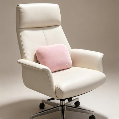 Lumbar Pillow Recliner Slim Soft Latex Car Seat Lower Back Support Cushion - color: Pink