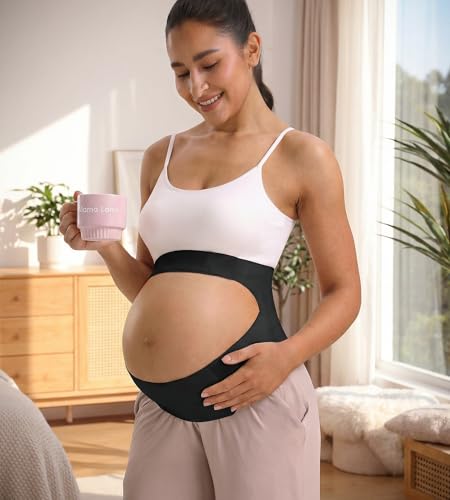Mama Land Pregnancy Belly Band, One-Piece Maternity Support Belt - color: Black, size: XX-Large
