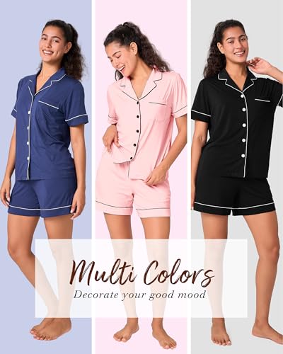 BAMBOO COOL Women's Pajama Set 2 Piece Button Down - color: D-wood Rose, size: XX-Large