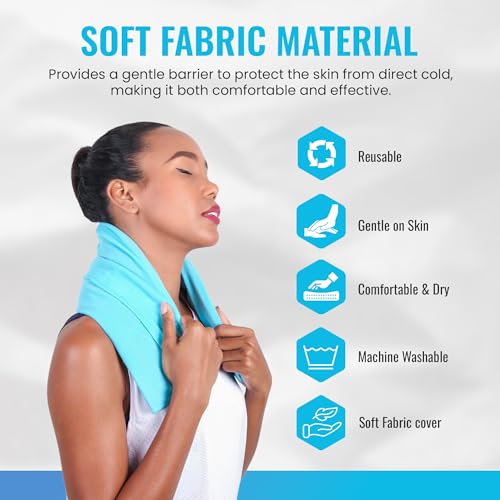 ICEWRAPS Fabric Cover for 7"x28" Clay Pack, Reusable Ice Pack Cover - Blue - style: Fabric Cover Only
