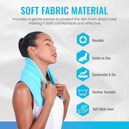 ICEWRAPS Fabric Cover for 7"x28" Clay Pack, Reusable Ice Pack Cover - Blue - style: Fabric Cover Only