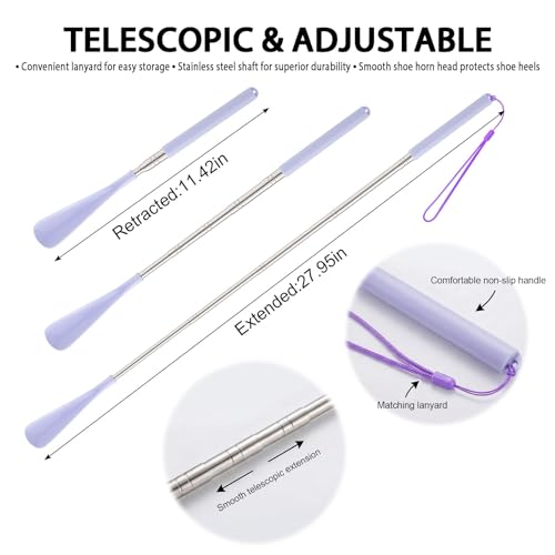 Adjustable Telescoping Shoe Horn - color: Purple