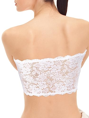 Boao 3 Pcs Lace Tube Bandeau - color: Black, White, Nude, Gray, size: Small