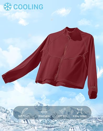 Soothfeel Women's Athletic Lightweight Jacket UPF 50+ Sun Protection Shirts - color: Savannah, size: Medium