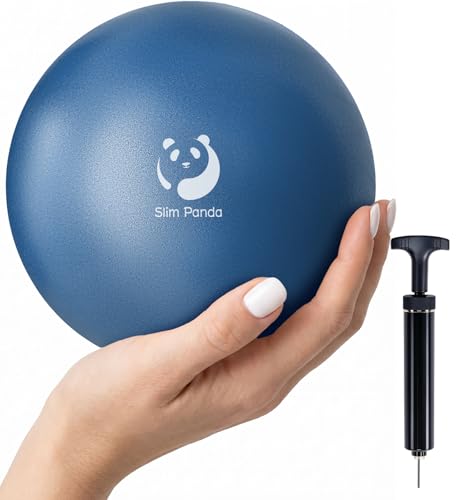 Slim Panda 6 Inch Mini Pilates Ball with Hand Pump - color: Glacier Blue