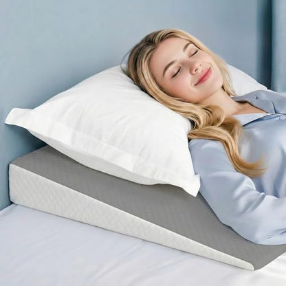 5 in Bed Wedge Pillow for Sleeping and Back Support, Grey White - color: Grey White