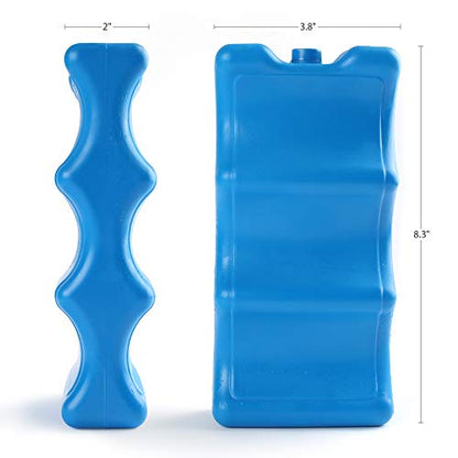 Ice Packs for Cooler & Breast Milk Storage, Reusable Contoured Freezer Pack - size: 2-Pack