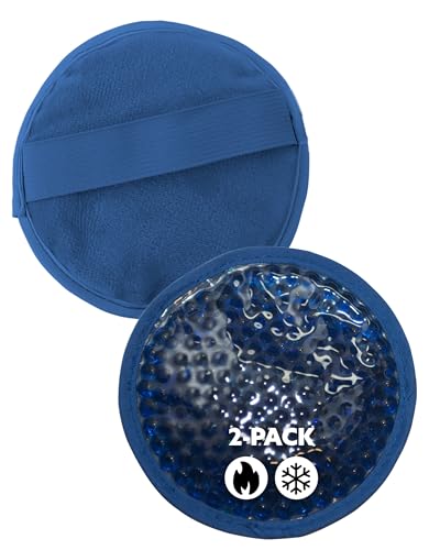 Alpi Circle Plush Gel Ice Packs, Hot or Cold Eye Mask with Beads - color: Blue, size: Circle 2 Pack