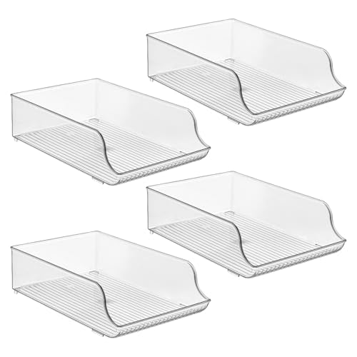 iDesign Water Bottle Organizer for Fridge, Set of 4, Clear - style: Pack of 4