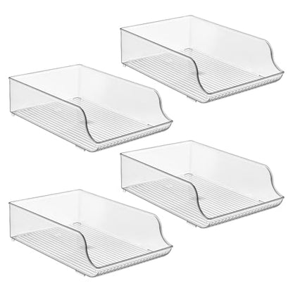 iDesign Water Bottle Organizer for Fridge, Set of 4, Clear - style: Pack of 4