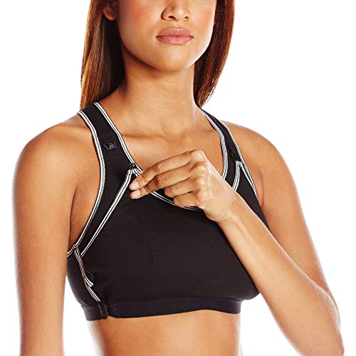 Leading Lady, The Sophie, Wireless Nursing Sports Bra, Low-Impact, Mesh Racerback, One Hand Nursing Clasps, Adjustable Sides - color: Black, size: Medium
