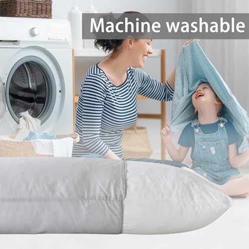 WhatsBedding Memory Foam Body Pillow with Cover, Long Bed Pillow for Adults - color: Light Grey