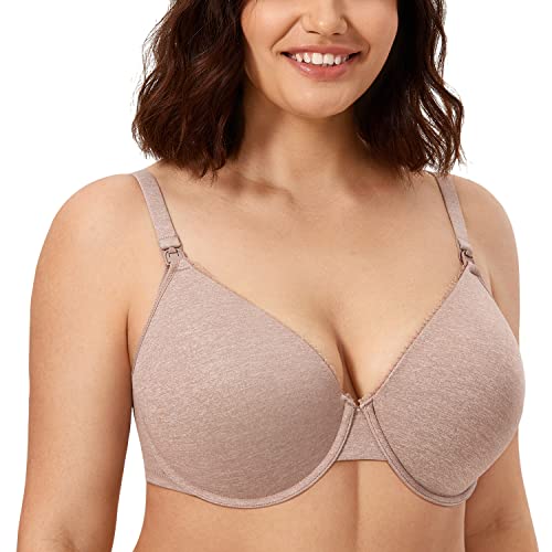 CALVENA Women's Lightly Padded Nursing Bra - color: Cameo Heather, size: 36B