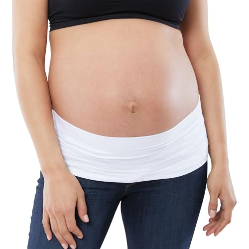 Ingrid & Isabel Basics Bellaband, Maternity Belly Band, Pants & Jeans Extender for Pregnancy & Postpartum - color: White, size: Small-Medium, style: Casual