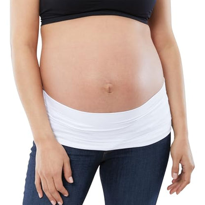 Ingrid & Isabel Basics Bellaband, Maternity Belly Band, Pants & Jeans Extender for Pregnancy & Postpartum - color: White, size: Medium-Large, style: Casual