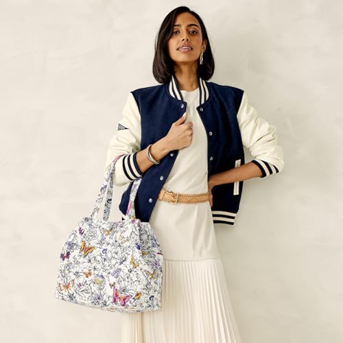 Vera Bradley Women's Premium Cotton Hathaway Tote Bag - color: Wing + Bloom