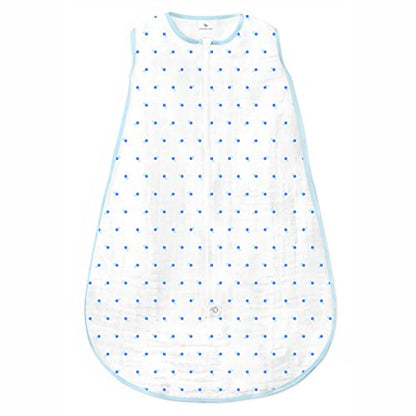 Amazing Baby Muslin Sleeping Sack - color: Blue Dots, size: Small (0-6 Month)