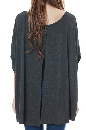 Smallshow Women's Nursing Top Maternity Poncho for Breastfeeding - color: Dim Grey