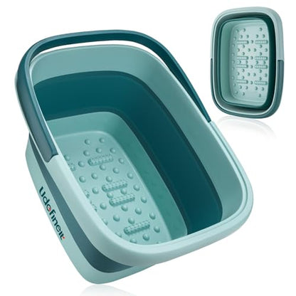 Collapsible Foot Bath Basin, Foot Tub for Soaking Feet w/Massage Acupoint - color: Green