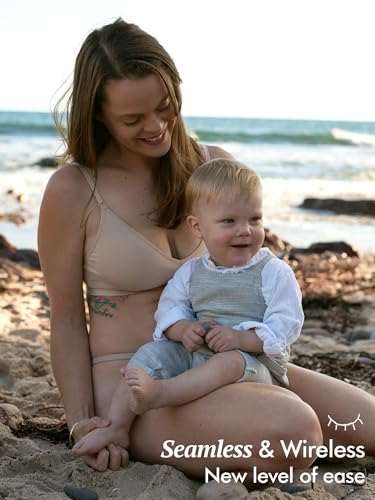 MOMANDA Seamless Nursing Bras for Breastfeeding - color: Beige, size: X-Small