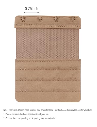 Tamlien 4 Hook Bra Extenders,Stretchy Soft Comfortable Bra Strap Extender - color: Skin Color