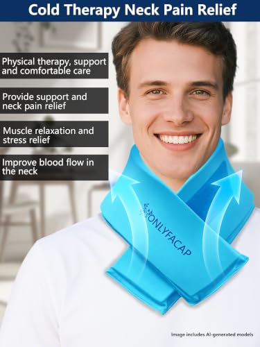 Flexible Neck Ice Pack Wrap,Gel Cold Therapy for Pain Relief - color: Sky Blue