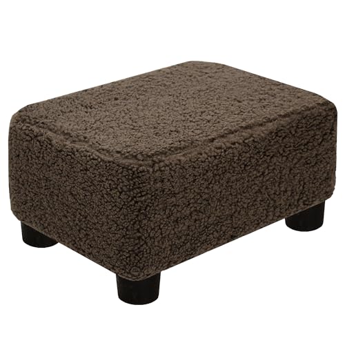 CAROLMADE Small Foot Stool Ottoman Footstool with Legs Under Desk Footrest for Living Room Bedroom and Office, Soft Brown - color: Soft Brown