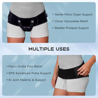 Pelvic Support Belt for Pregnancy & Postpartum | Prolapse Support for Women | with Gel Pack for SPD & Vulvar Varicosities Relief - size: XX-Large