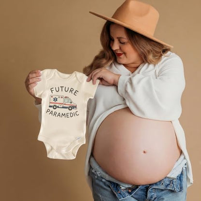 Future Paramedic Ambulance Baby Reveal Bodysuit (0-3 Months, Natural)