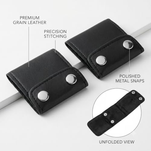 2 Pcs Premium PU Leather Fixing Clips, Black - color: Black