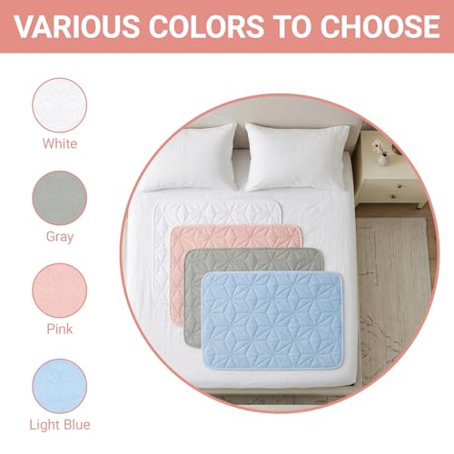 2 Pack Quilted Waterproof Pads for Bed Washable 34x52 Inch Blue - color: Blue, size: 34"x52"