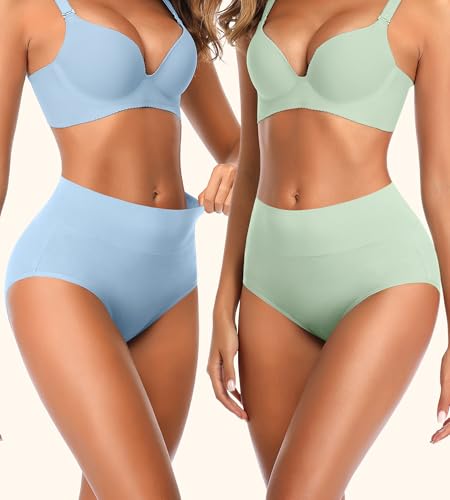Womens Mid High Waisted Cotton Underwear Breathable Briefs Panties 5 Pack - color: Multicolor-5 Pack-01-b, size: Medium