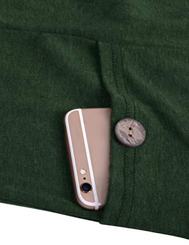 Joymom Maternity Warm Cowl Neck Nursing Sweatshirt Breastfeeding Tunic Tops - color: 1-dark Green, size: Medium