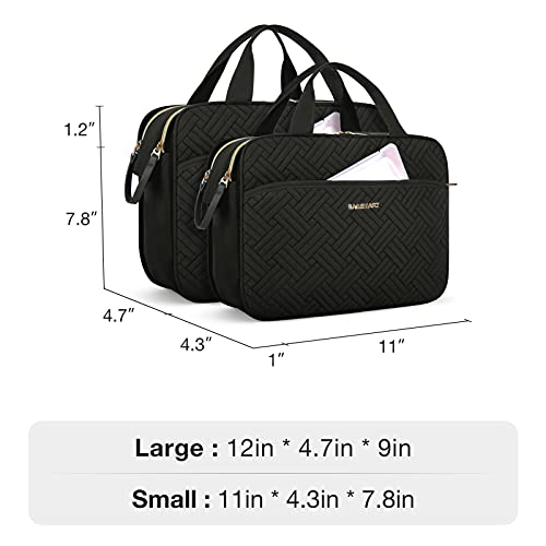 BAGSMART Toiletry Bag for Women, Medium Water-resistant, Black - color: Black, size: Medium
