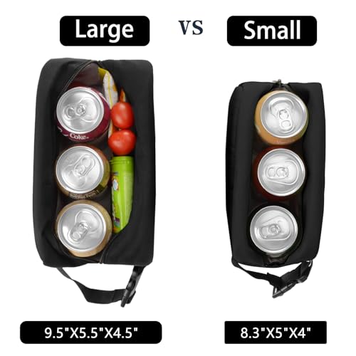 Cerbonny Small Cooler Bag,Freezable Lunch Bag,Built-In Ice Pack,L Size - color: Black-B