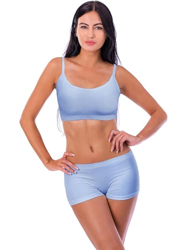 Blulu 3/6/12 Pack Camisole Bra Wireless Bralette - color: Pastel Color, size: Large