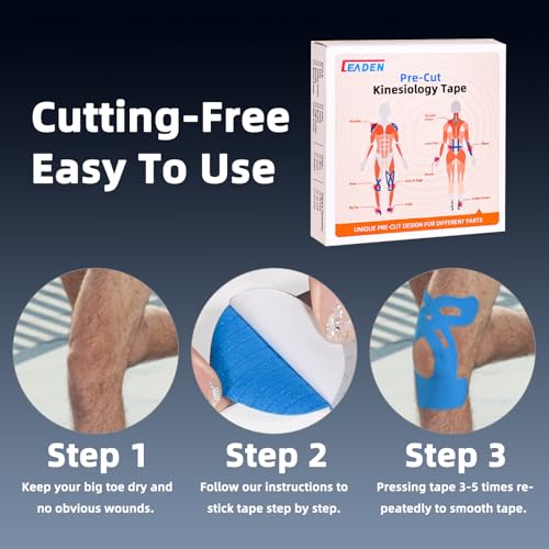 Precut Kinesiology Tape for Knees, 10 Pcs, Blue - color: Blue, size: 10 Pcs