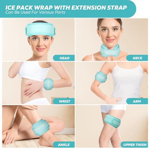 Neck Ice Pack Wrap, Reusable Cold/Hot Gel for Neck Pain, Icebluex2 - color: Iceblue+iceblue