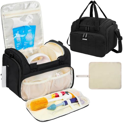 Quilted Breast Pump Bag Compatible with Spectra S1/S2/Dual S, Black - color: Black